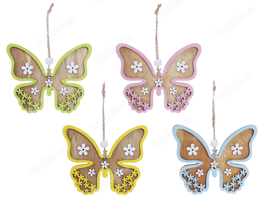 Пасхальна прикраса на підвісі Метелик, 10,5см, 4 дизайни