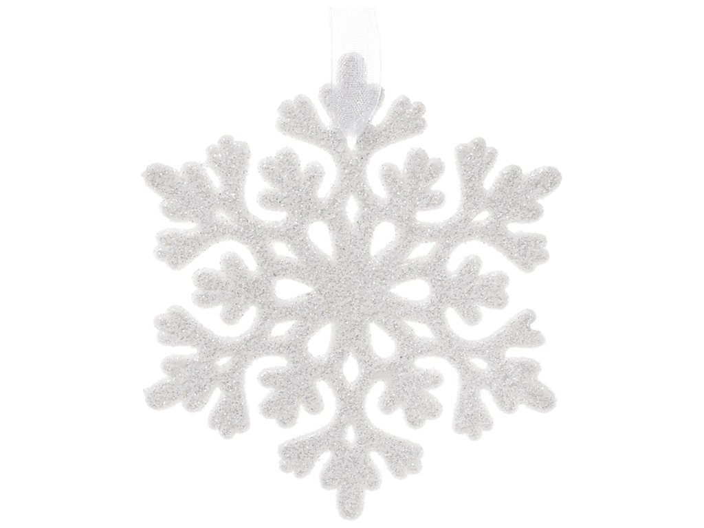 Ялинкова прикраса Сніжинка 9см, колір - білий