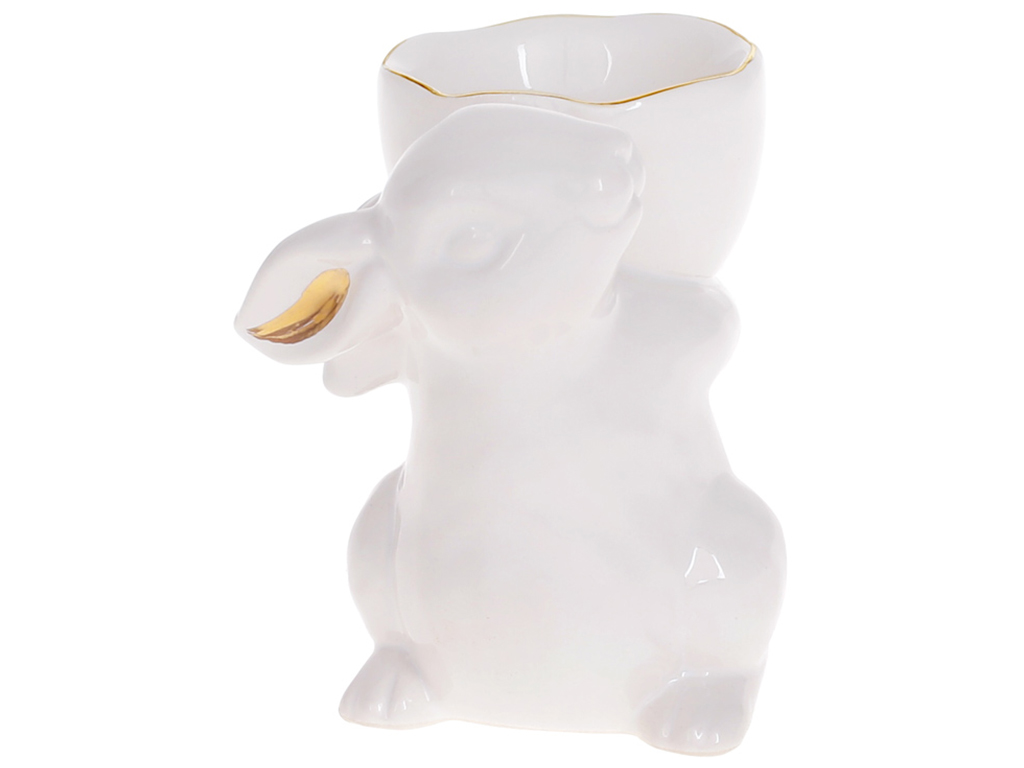 Подставка под яйцо Bunny, 9см, цвет - белый с золотом