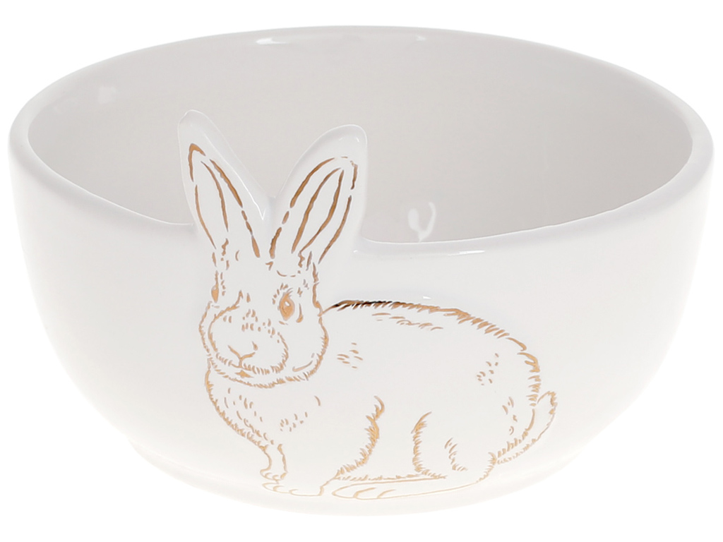 Пиала керамическая с рисунком Bunny, 12,5см, цвет – белый с золотом