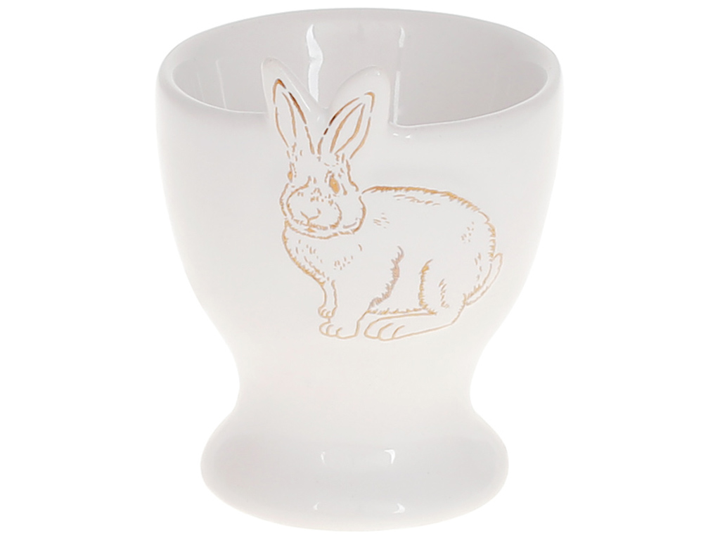 Подставка под яйцо керамическая с рисунком Bunny, 6,5см, цвет – белый с золотом