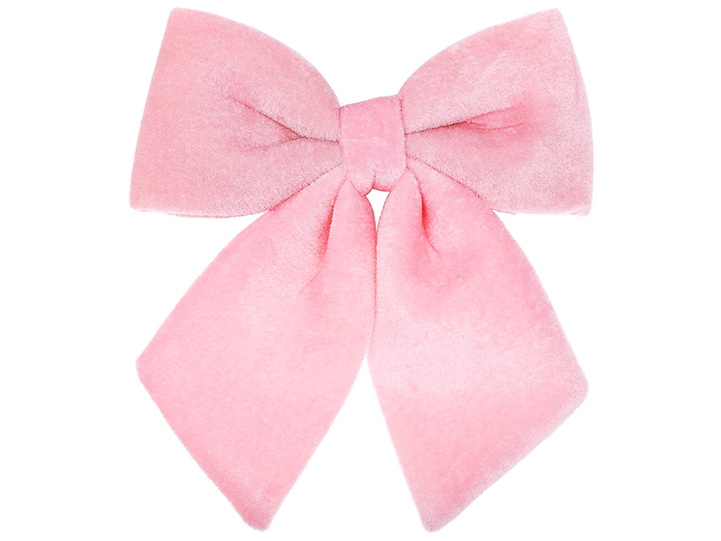 Бант декоративний з оксамиту, 22см, колір - рожевий