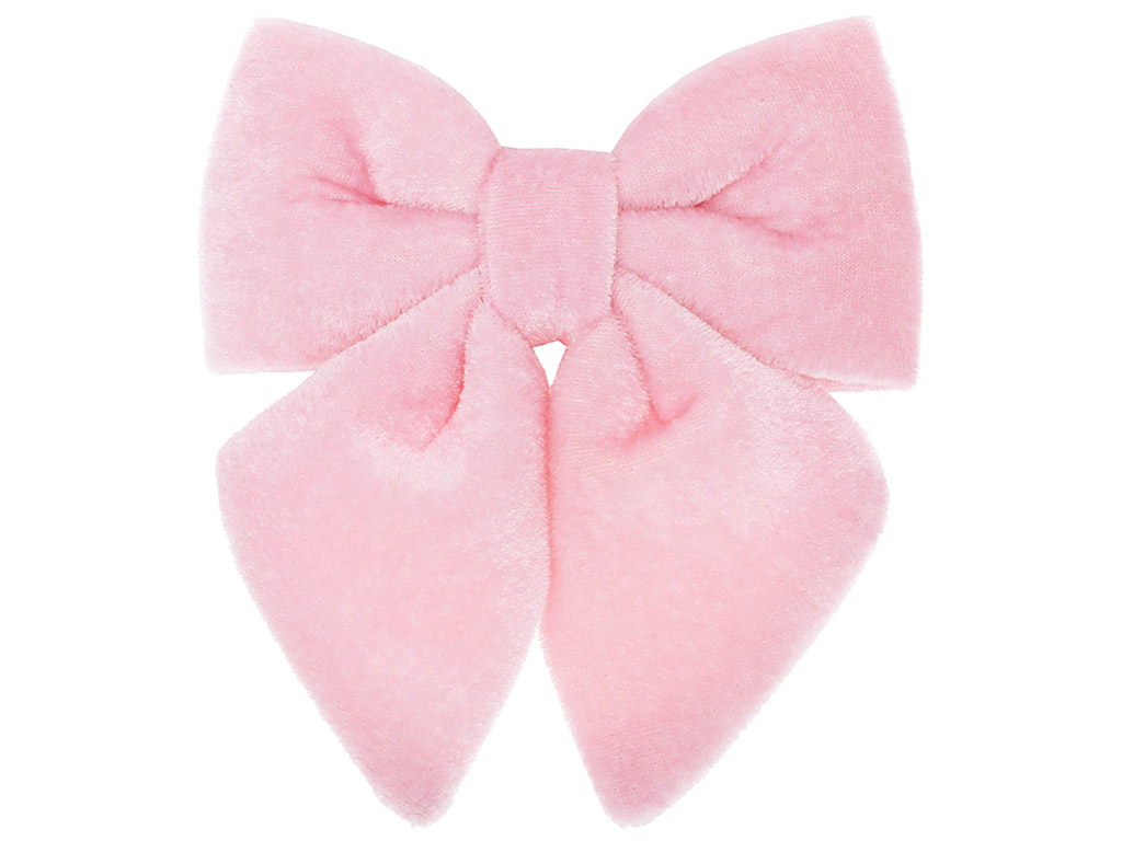 Бант декоративный из бархата, 16см, цвет - розовый