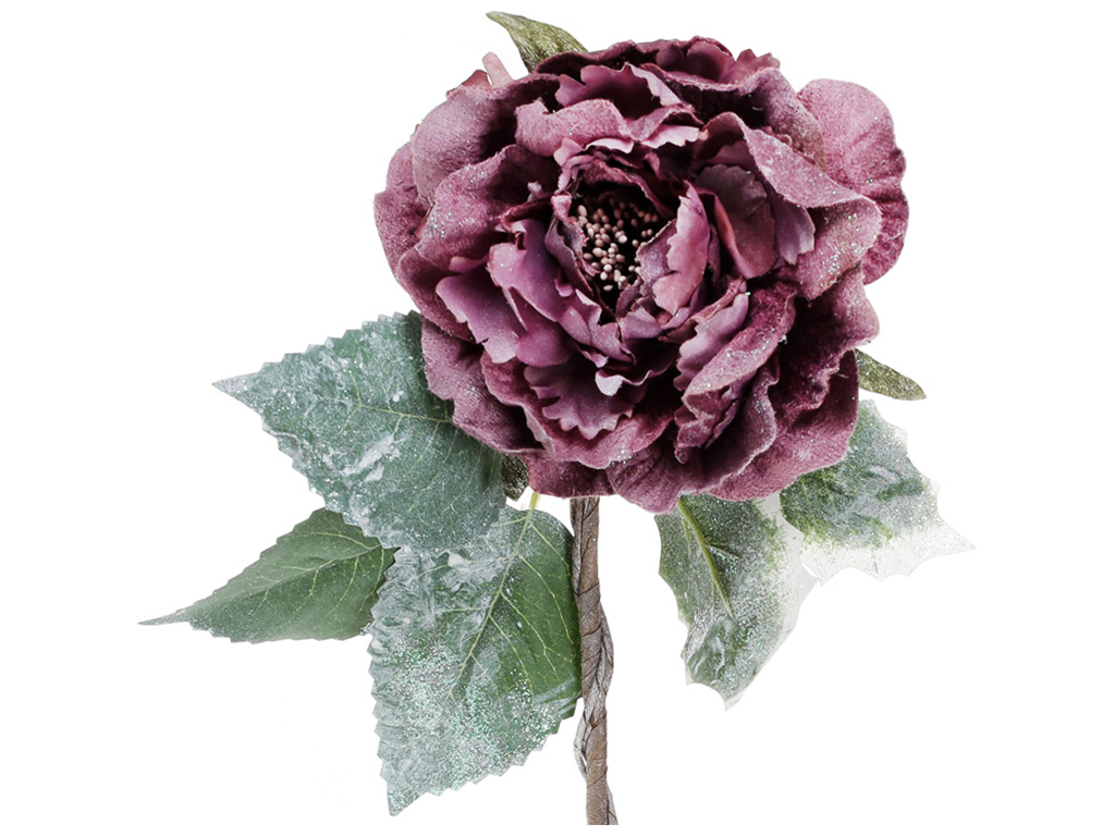 Декоративный искусственный цветок Пион, 25см, цвет - сиреневый