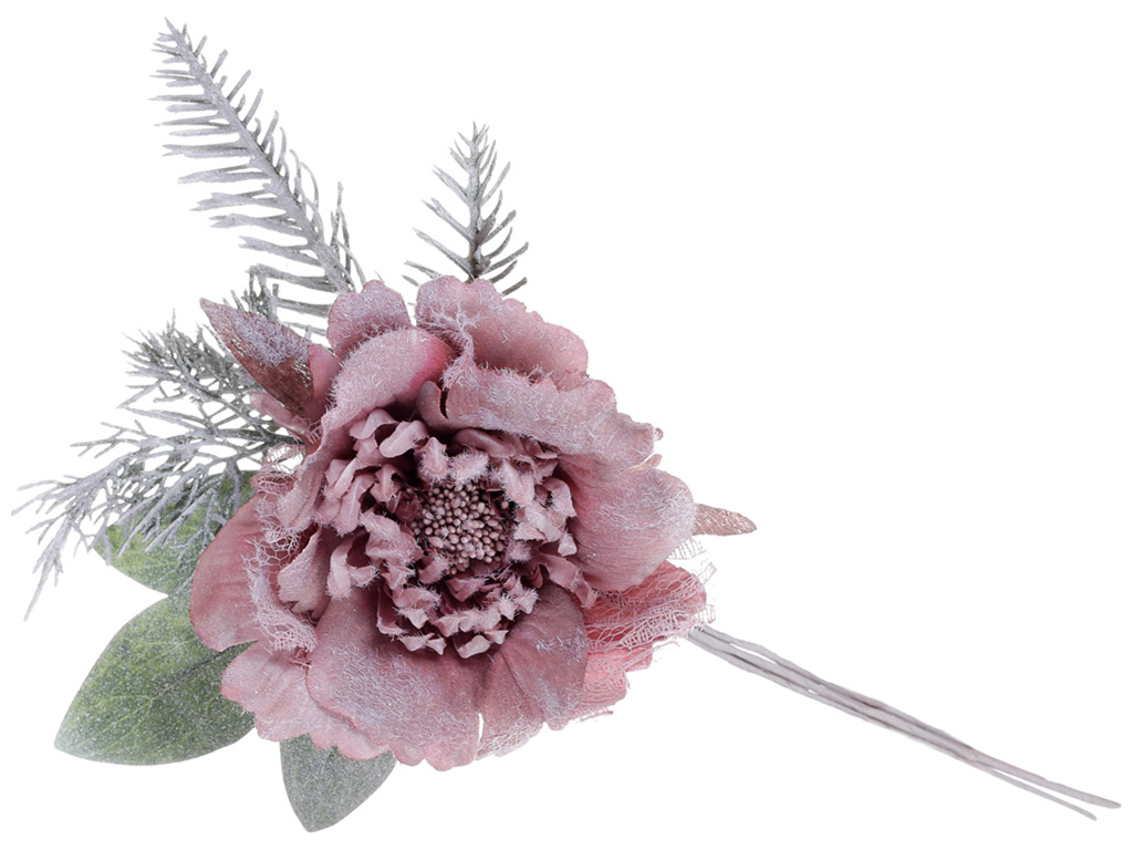 Декоративный искусственный цветок, 12х33см, цвет - тёмно-розовый
