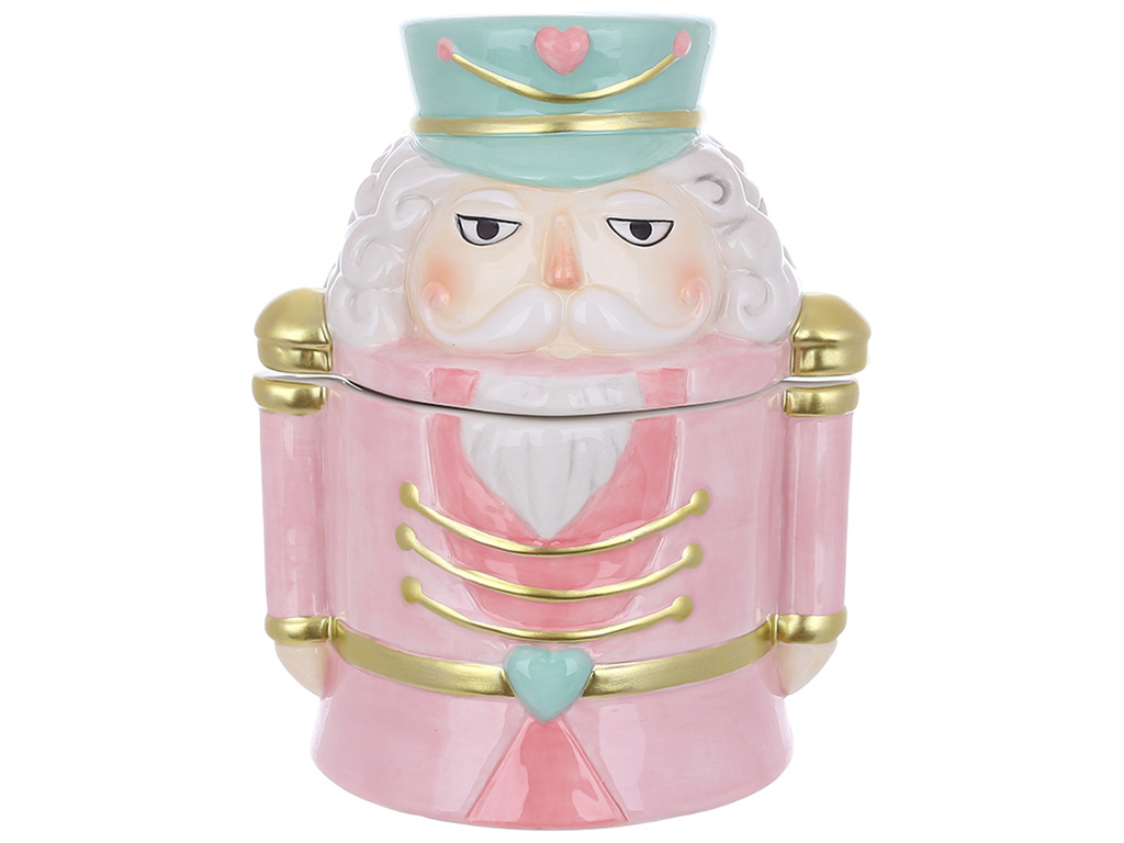 Банка для солодощів Лускунчик 850мл, колір - рожевий з тіффані