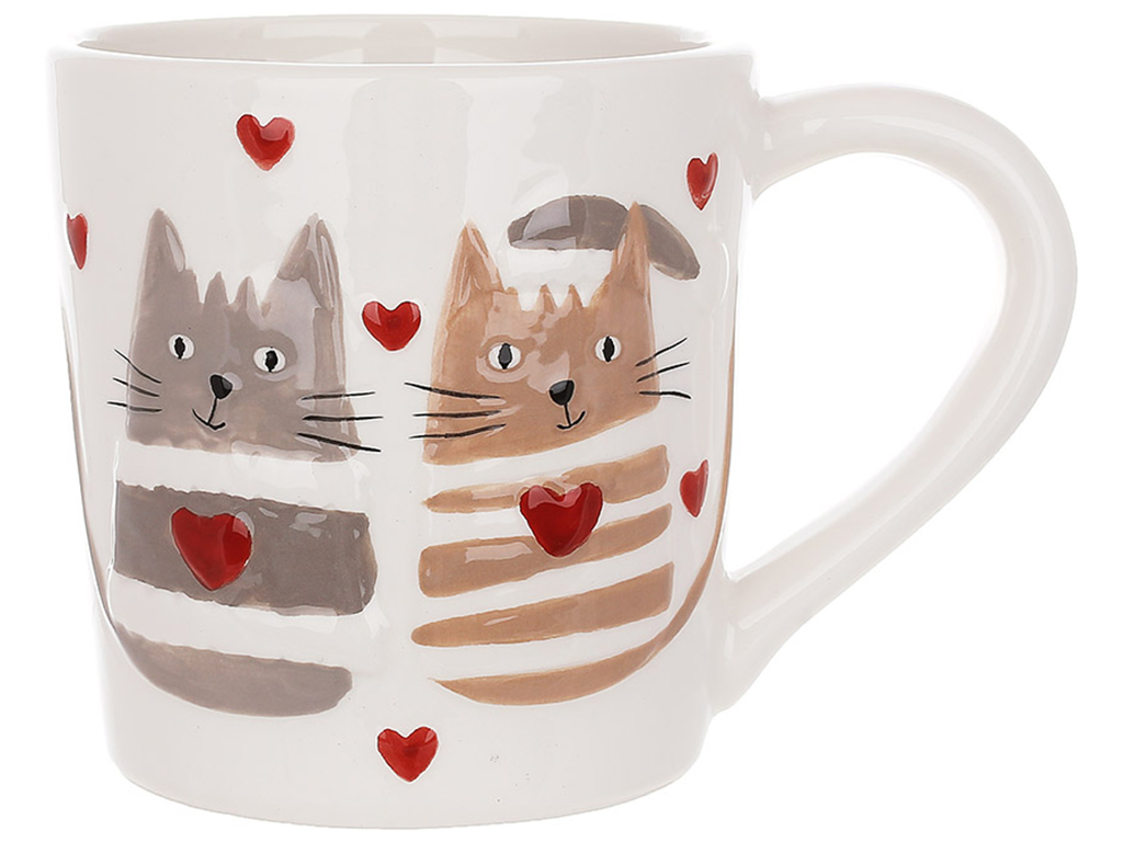 Кружка с объемным рисунком Милые котики, 400мл