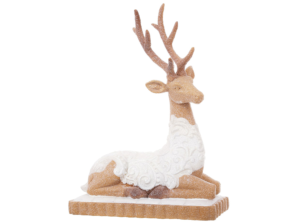 Декоративная фигура Пряничный Олень с глиттером, 23x11,5x31см
