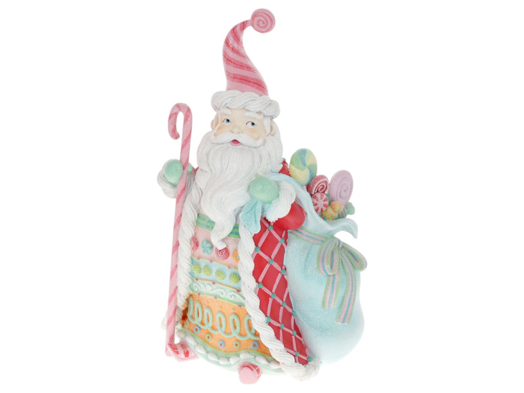 Фигура декоративная Зефирно-кремовый Санта, полистоун, 30,4×24×52см