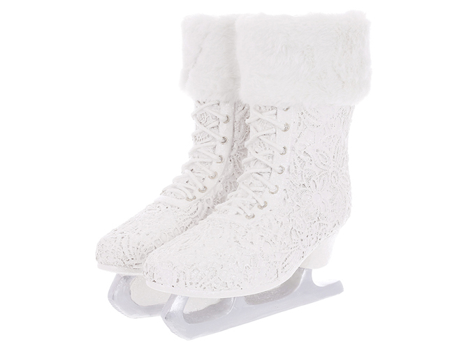 Декоративная ваза - кашпо с кружевным орнаментом и искусственным мехом Коньки, 23х17х26см