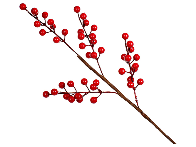 Декоративна гілка з червоних ягід, 50см