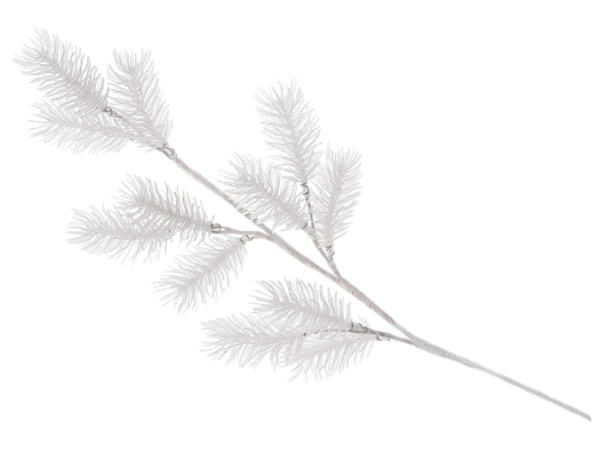 Ветка хвои, 65см, цвет - белый 9