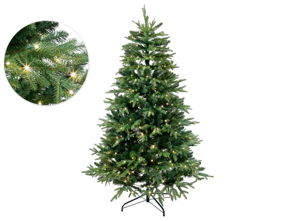 Ёлка искусственная Европейская, 1855 веток, 400 LED, ПВХ, металл, свет тёплый белый, 180см