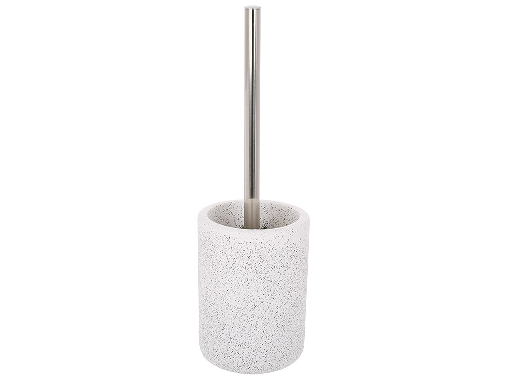 Ершик для унитаза с подставкой, дизайн - белый гранит