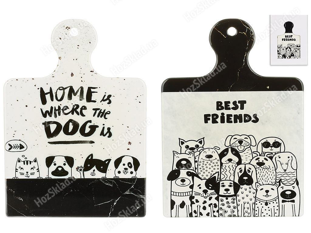 Підставка під гаряче Dogs керамічна на пробковій основі, 14x19см, колір асорті