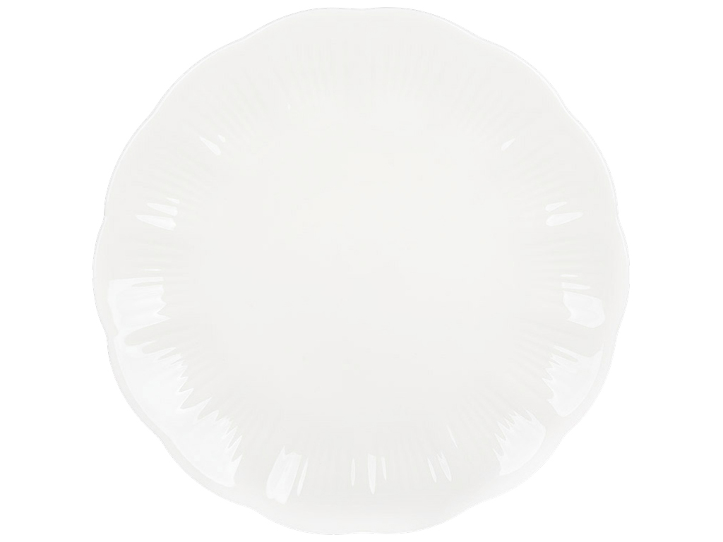 Тарелка фарфоровая White Flower белая, D28,3см