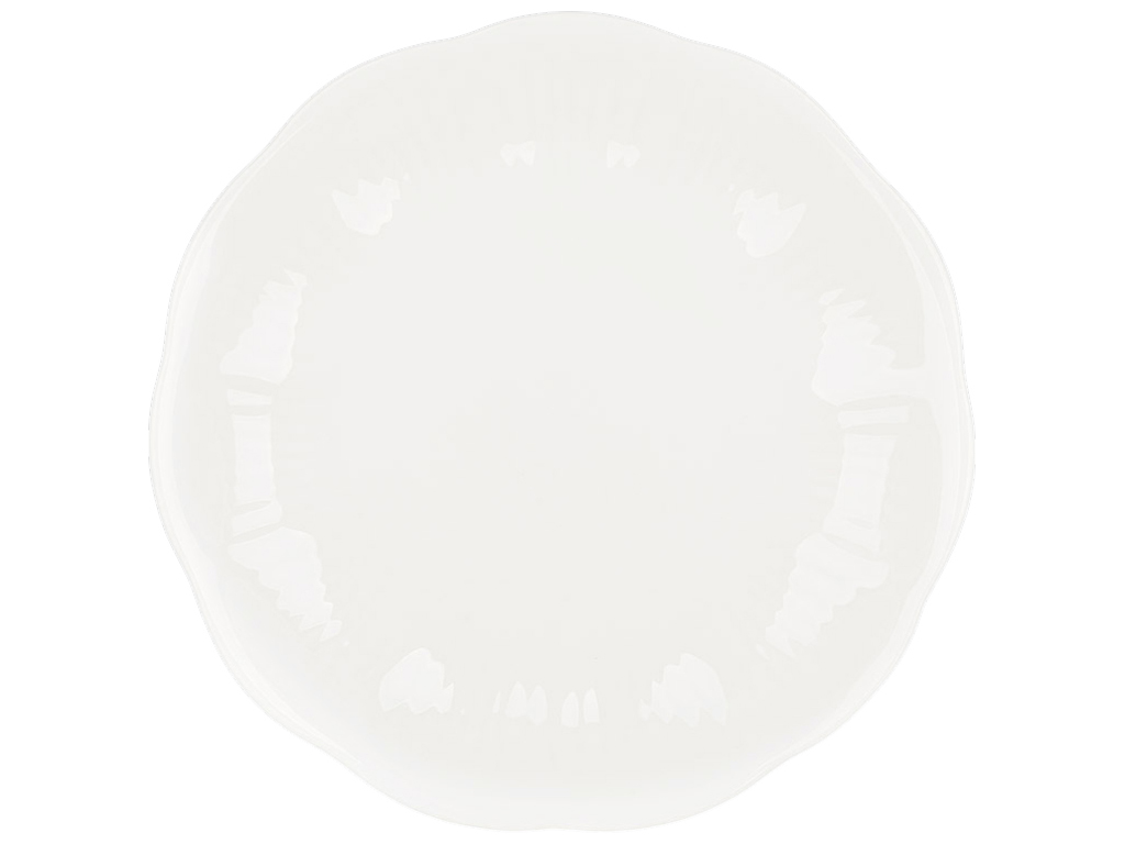 Тарелка фарфоровая White Flower белая, D20,5см