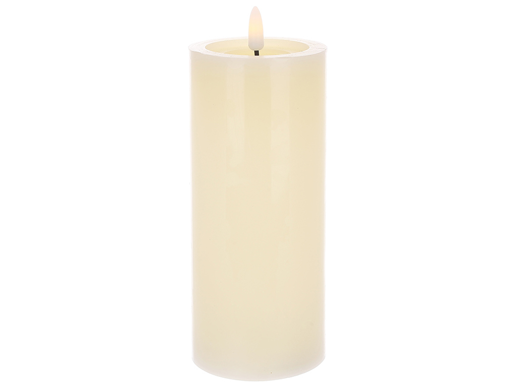 Светодиодная восковая свеча с живым пламенем, теплый белый свет, цвет - vanilla