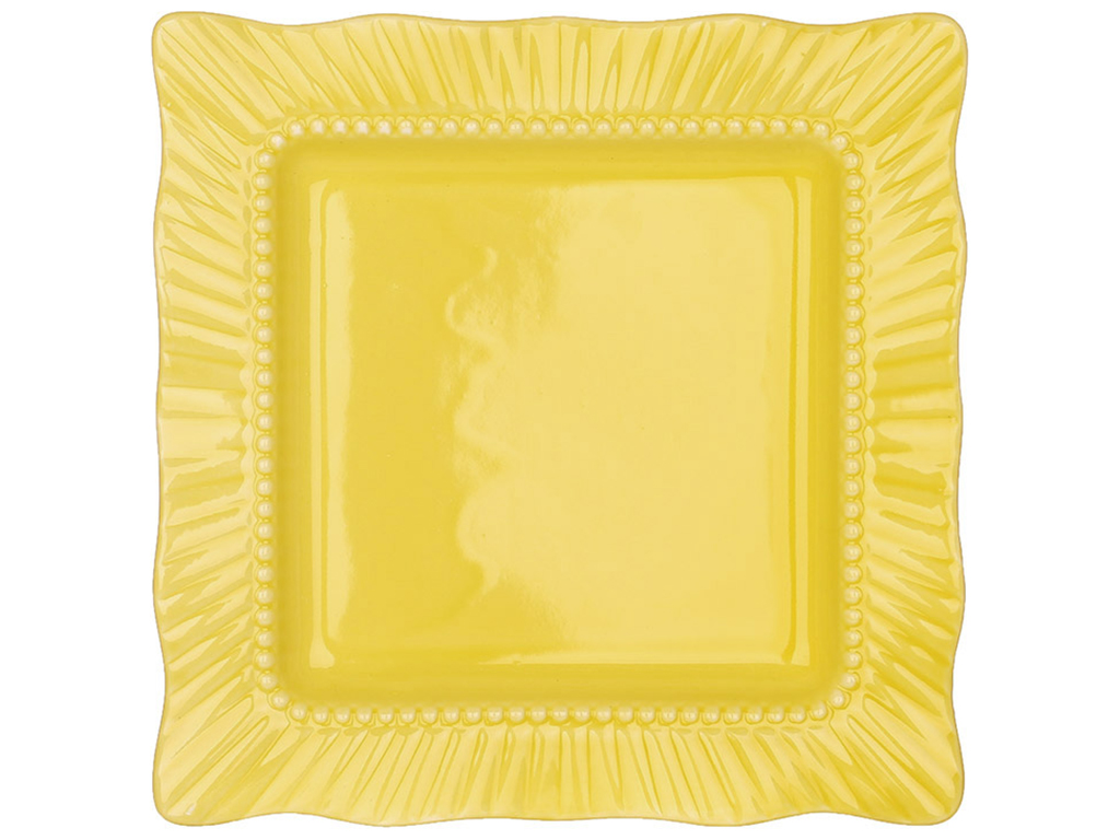 Тарілка квадратна, 25,3х2,6см, колір - жовтий
