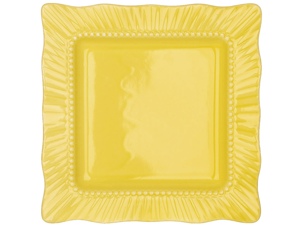 Тарілка квадратна, 30х3,3см, колір - жовтий