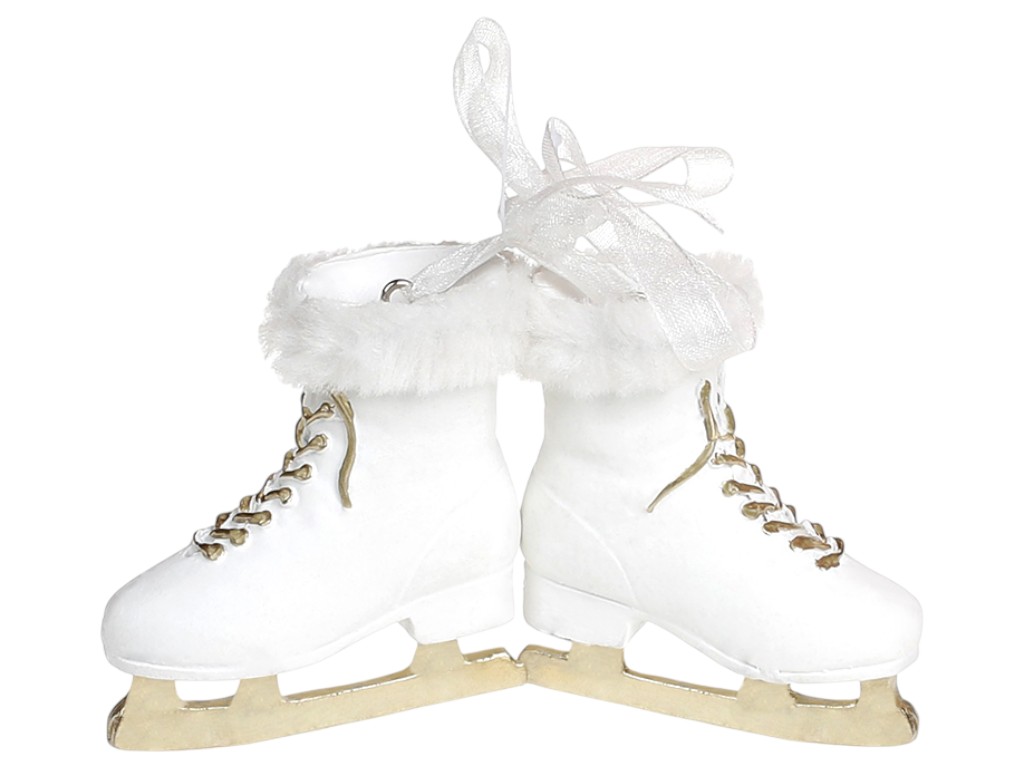 Декор підвісний Ковзани, полістоун, 5х4х6см, колір білий