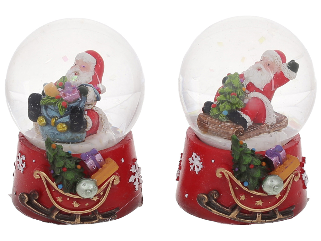 Стеклянный шар с водой Санта, 2 дизайна, 5,4см (цена за 1шт)