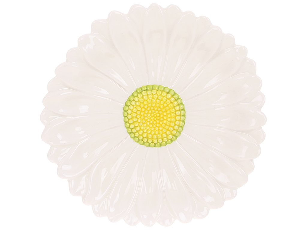 Тарелка керамическая Ромашка, D21см, цвет-белый