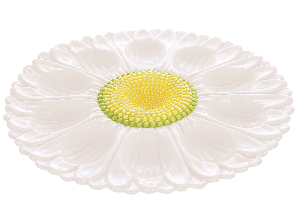 Підставка керамічна для 10-ти яєць Ромашка, 26,5см, колір-білий
