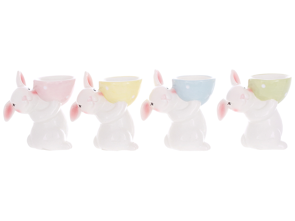 Подставка для яйца керамическая Зайка, 8,5см, 4 дизайна