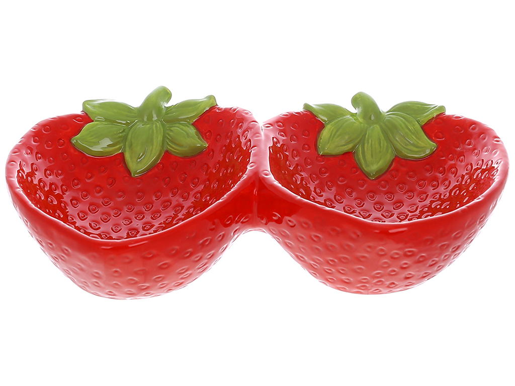 Менажница керамическая Strawberry, 21,2см, цвет-красный