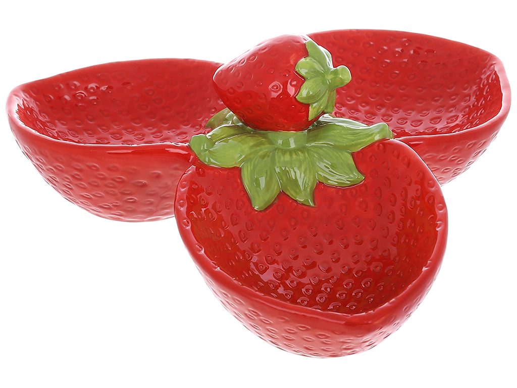 Менажница керамическая Strawberry, 24см, цвет-красный