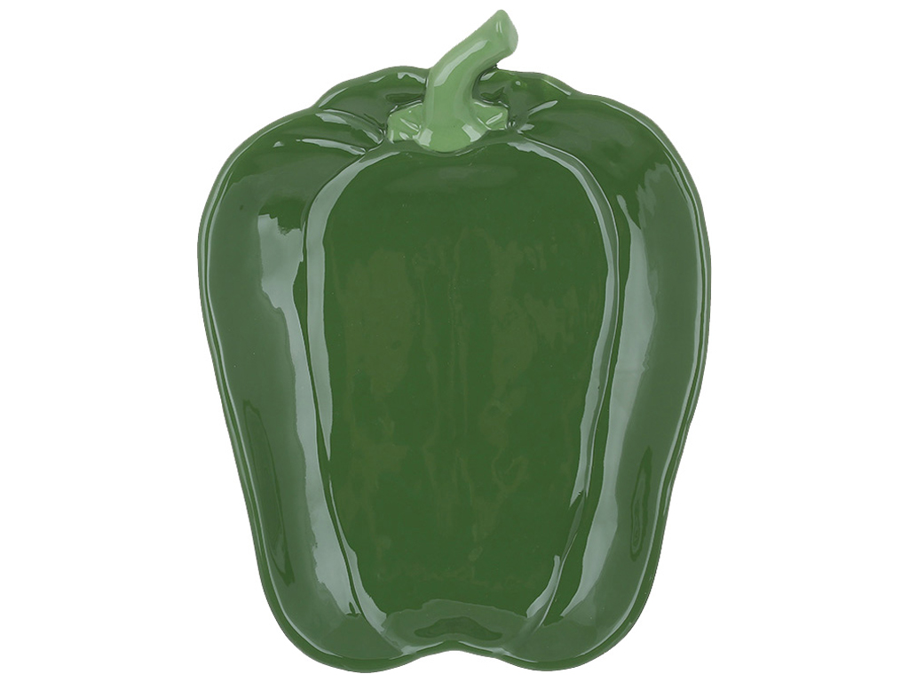 Тарелка керамическая Pepper, 27х21,5х3см, цвет - зеленый