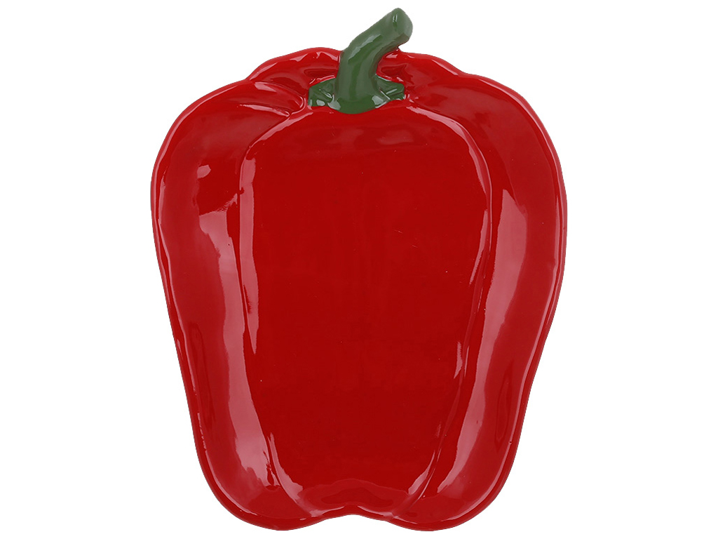 Тарілка керамічна Pepper, 27х21,5х3см, колір - червоний