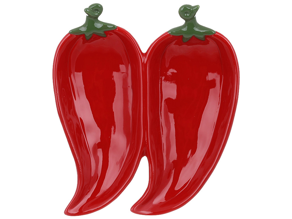 Менажница керамическая Pepper, 21х18,5х5,5см, цвет - красный