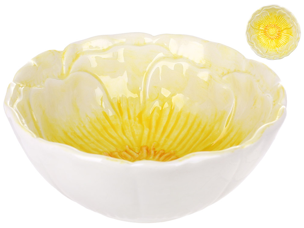 Пиала керамическая Цветок, 500мл, цвет - желтый