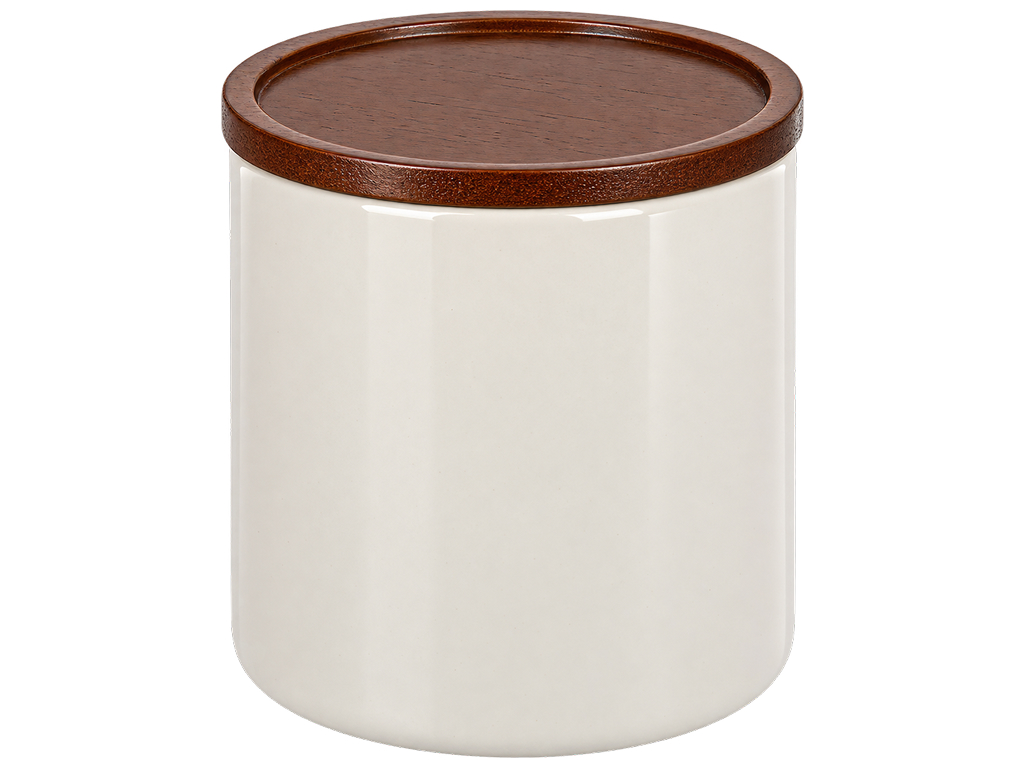 Емкость для хранения Natural Serving Cream с деревянной крышкой, 350 мл, 9×9×9,5 см