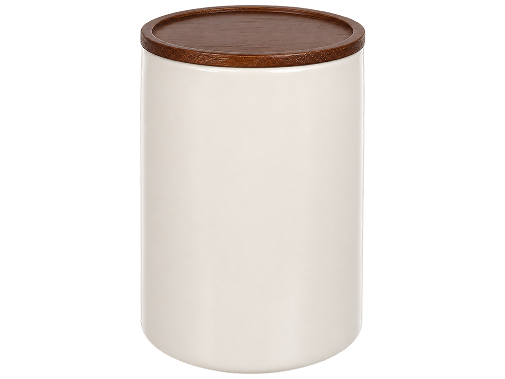 Емкость для хранения Natural Serving Cream с деревянной крышкой, 500 мл, 9×9×12 см