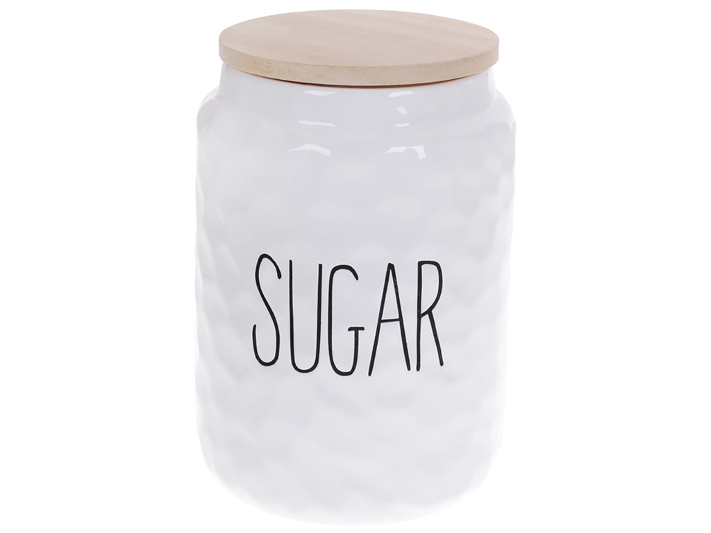 Банка для сахара Bianco, с бамбуковой крышкой, 1,9л, цвет - белый