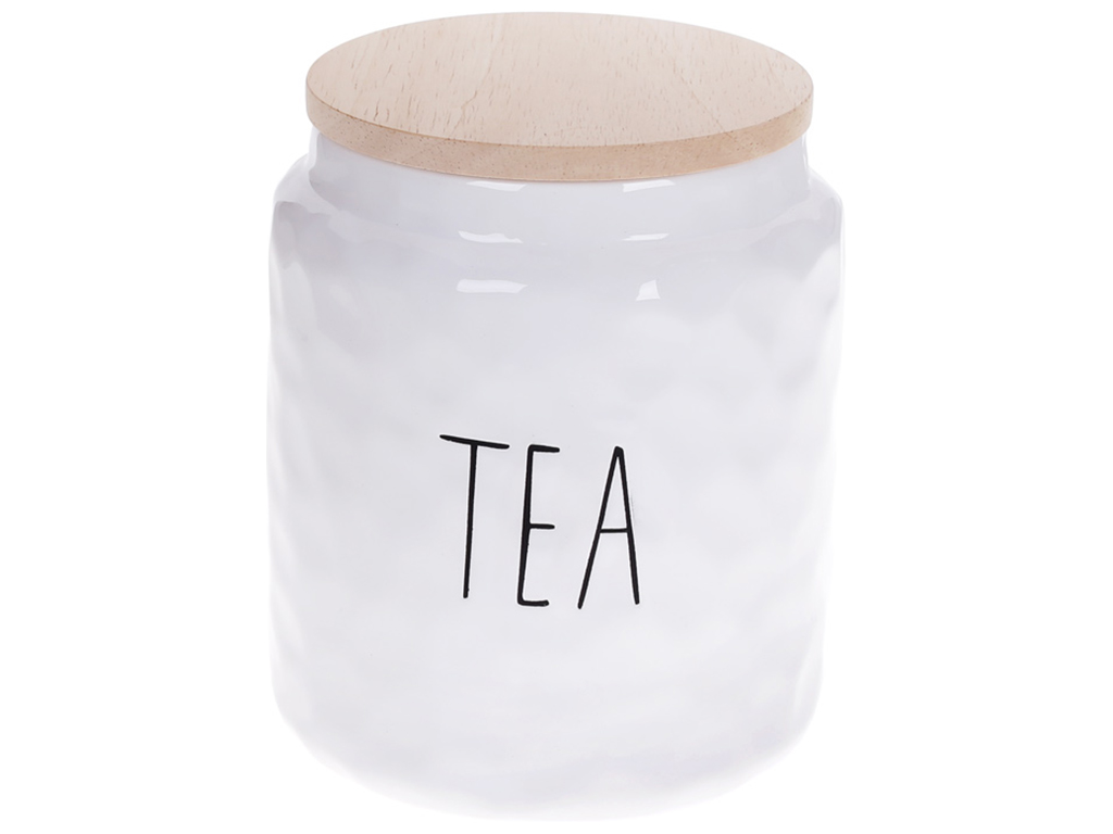 Банка для чая Bianco, с бамбуковой крышкой, 1,5л, цвет - белый