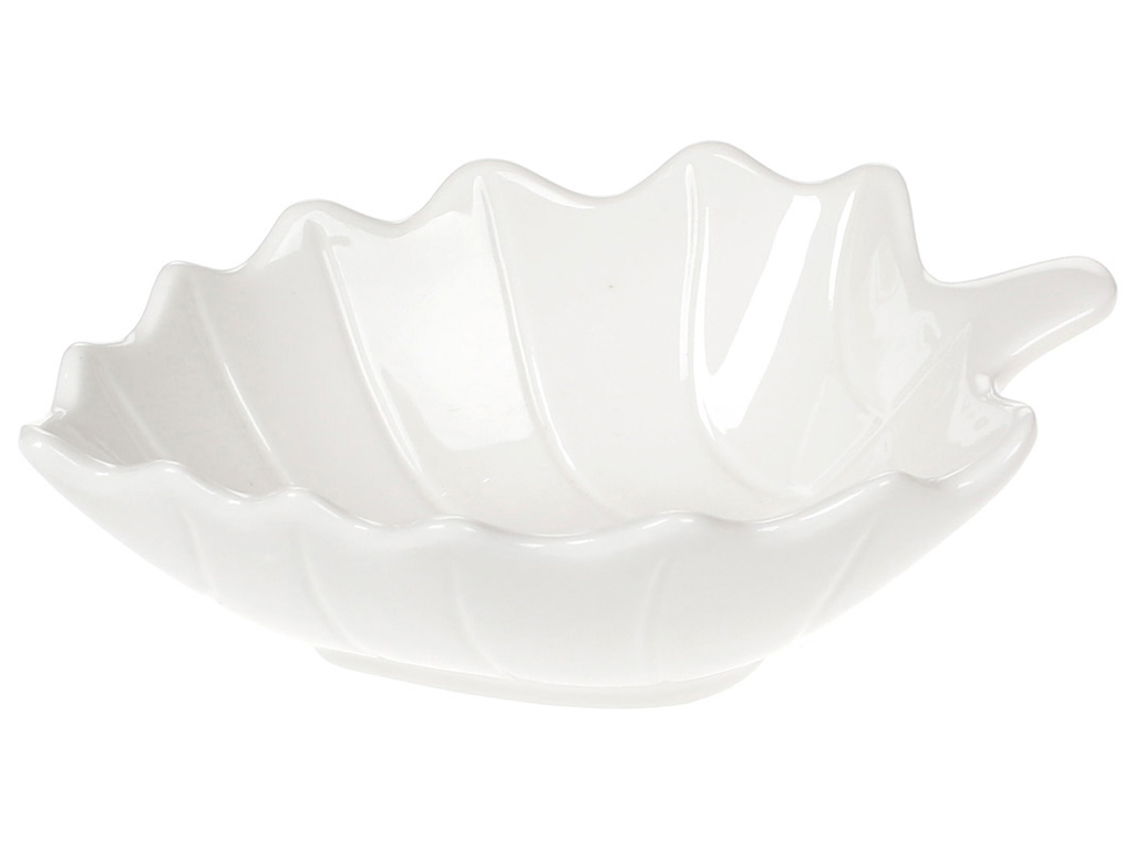 Пиала фарфоровая сервировочная Лист, 200мл, цвет - белый