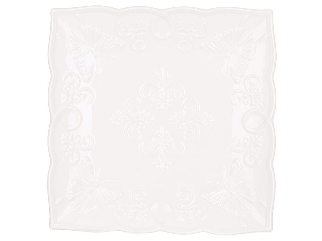 Блюдо для подачі квадратне Ажур, 26,3х26,3х3см, колір - білий