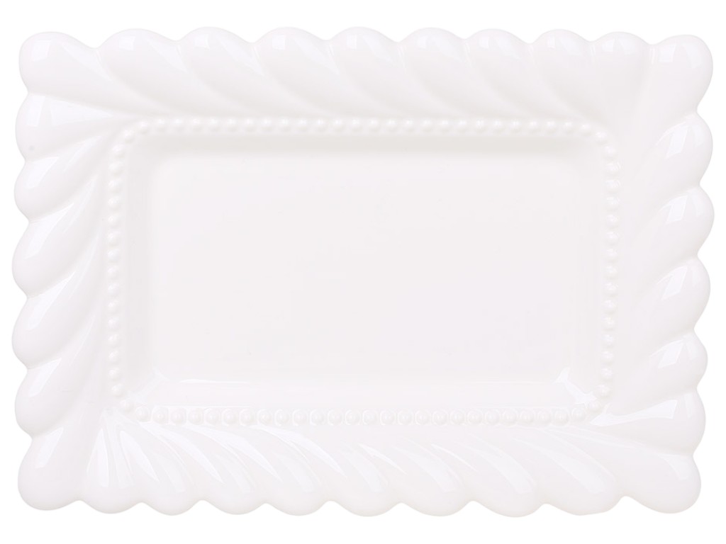 Блюдо прямокутне Tiffany, порцеляна, 31×22,2×3,2см, колір білий