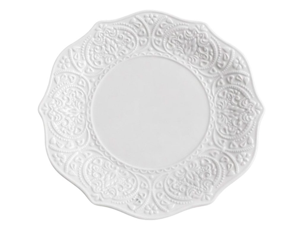 Тарілка порцелянова Dentelle Blanche для подачі страв, D21,5×2,4 см