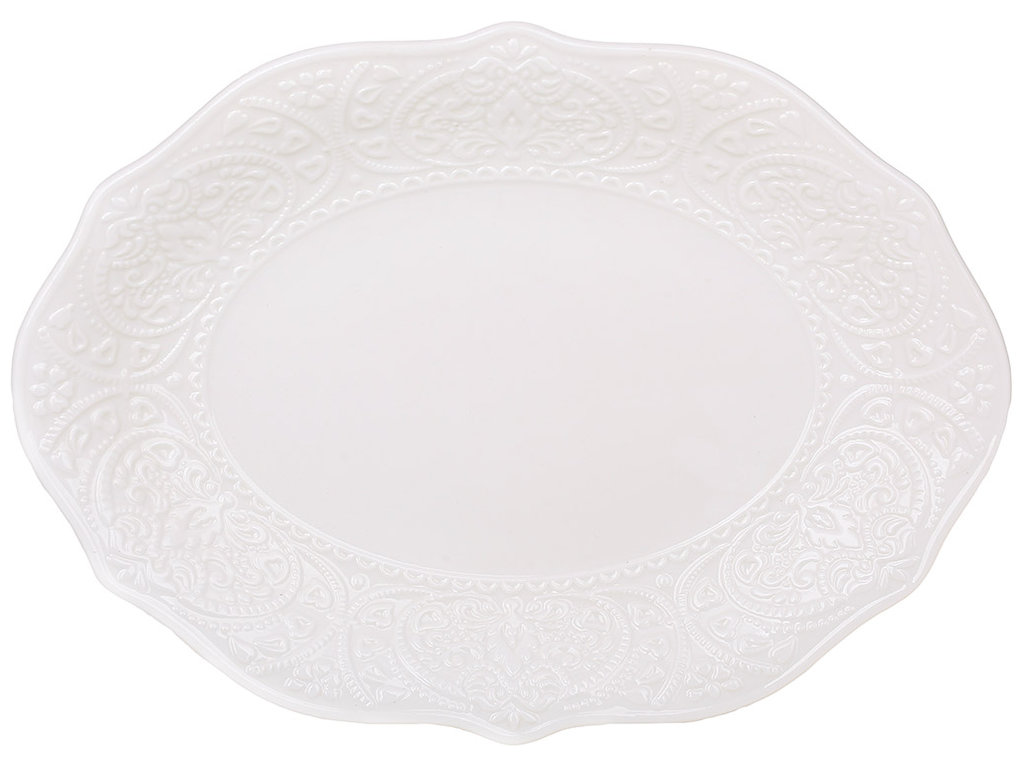Блюдо фарфоровое овальное Dentelle Blanche, 31,3×22,7×3,2см