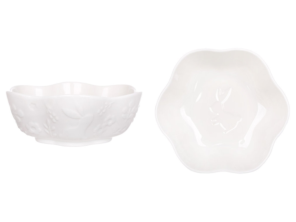 Салатник фарфоровый фигурный Secret Meadow для подачи блюд, 16,7×15×6 см