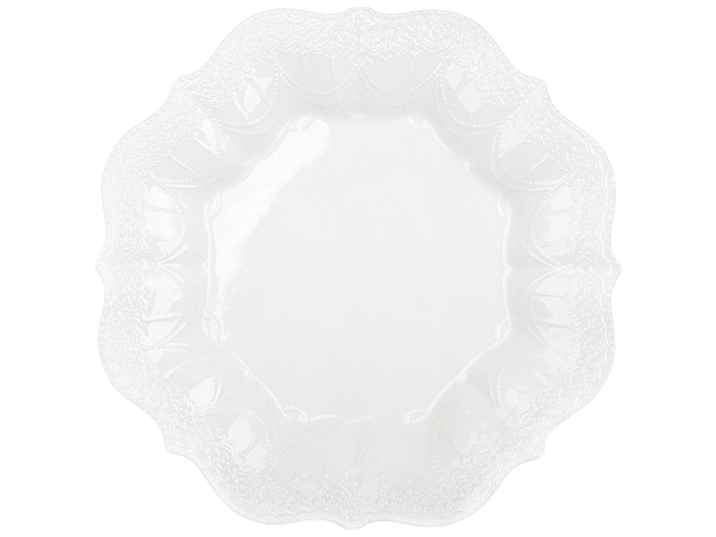 Тарелка фарфоровая Fleur Blanche, белая, 21,5×2,4 см