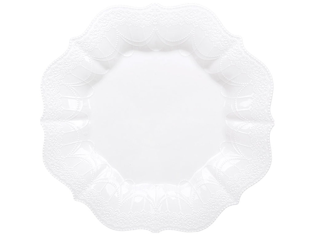Тарілка порцелянова Fleur Blanche, біла, 27×2,1 см
