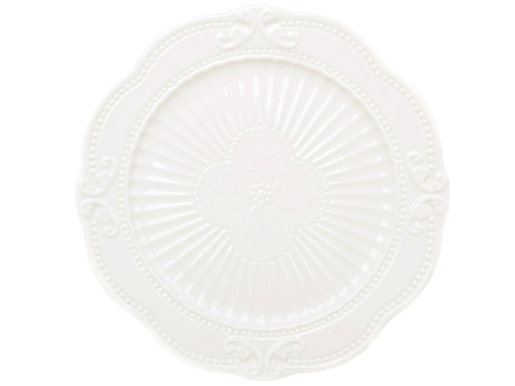 Тарелка фарфоровая Elegance White, белая, 25,5×2,3 см