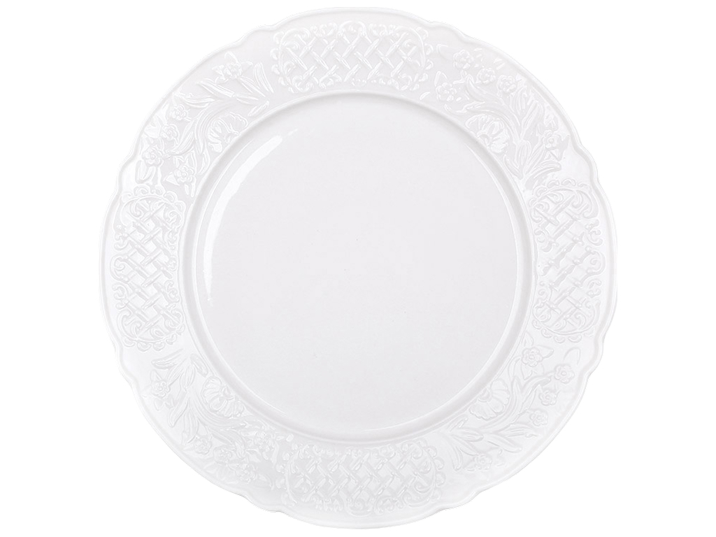 Тарелка фарфоровая Lace Garden, белая, 20,5×2,4 см