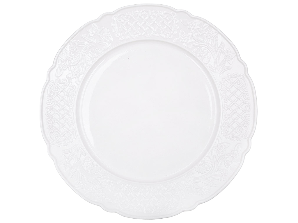 Тарелка фарфоровая Lace Garden, белая, 25,5×3,1 см